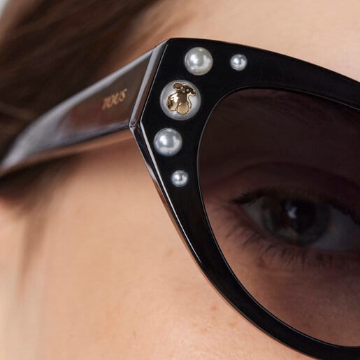 Gafas de sol Square Bear negro con brillantes