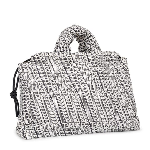 תיק כתף TOUS Cloud Soft גדול שחור ולבן