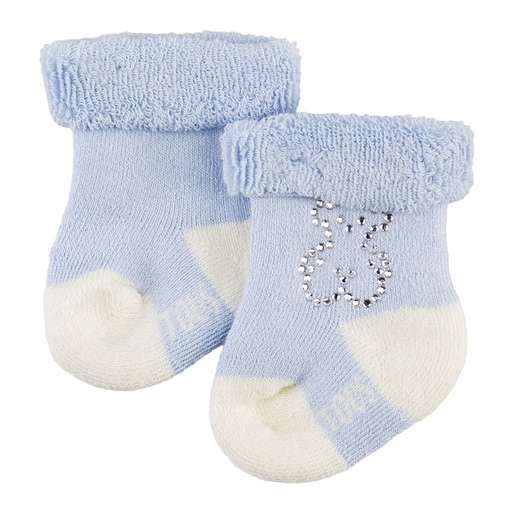 Sweet Socks Strass bear socks set in sky blue