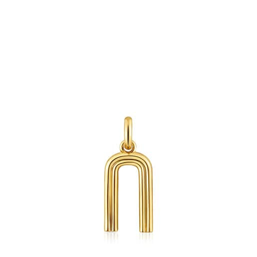 Medium 18kt gold plating over silver letter N Pendant TOUS Alphabet