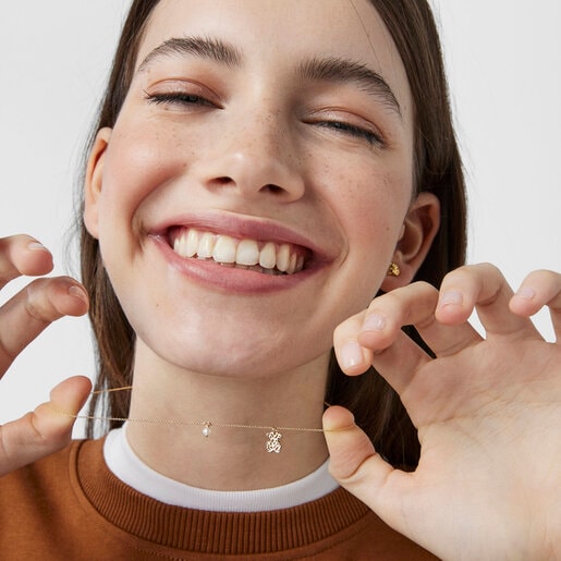 Gold Oceaan Necklace with pearl