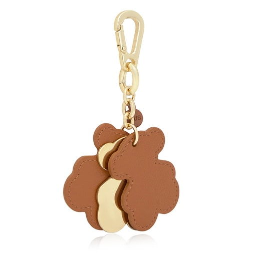 Camel-colored Key ring Triple Bear