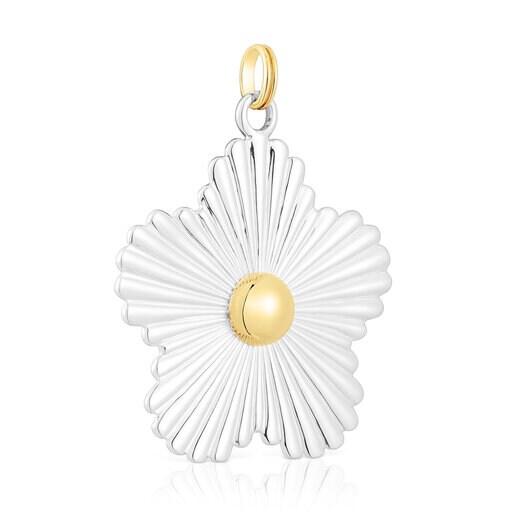 תליון Iris Motif גדול מכסף ומוורמיל כסף