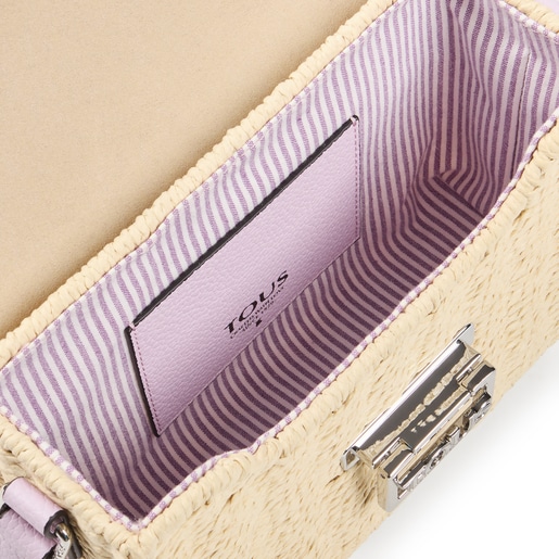 Mauve raffia TOUS Legacy Summer Crossbody bag