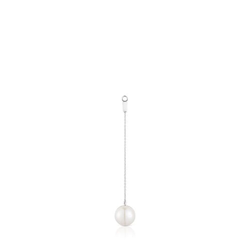 Long white-gold Single earring with cultured pearl TOUS Grain