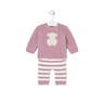 Newborn baby set in Tricot pink