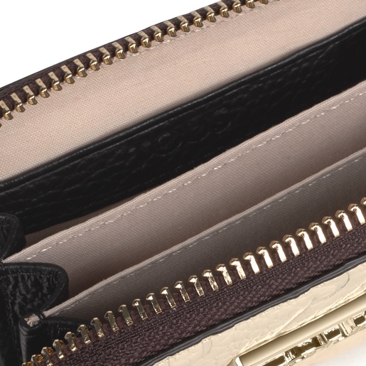 Medium beige and brown Tous Script purse