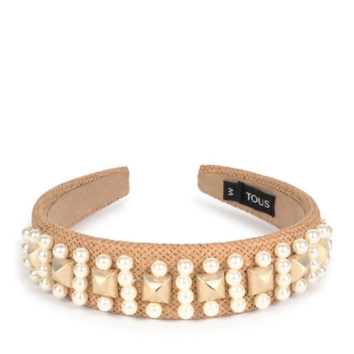 Diadema Dalle beige de rafia