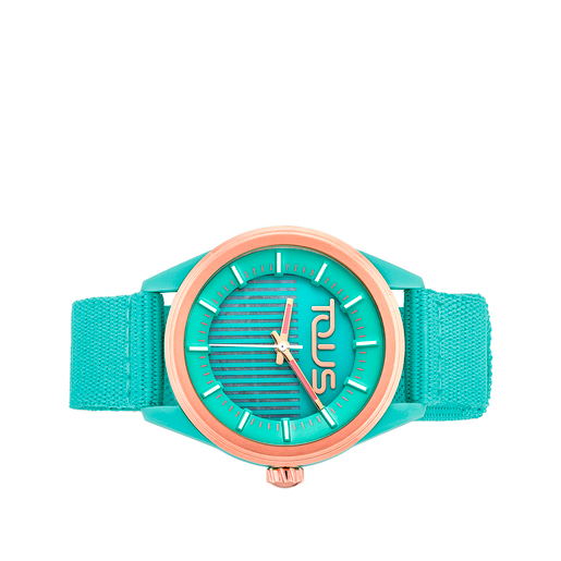 Turquoise solar-powered and sustainable Vibrant Sun Watch