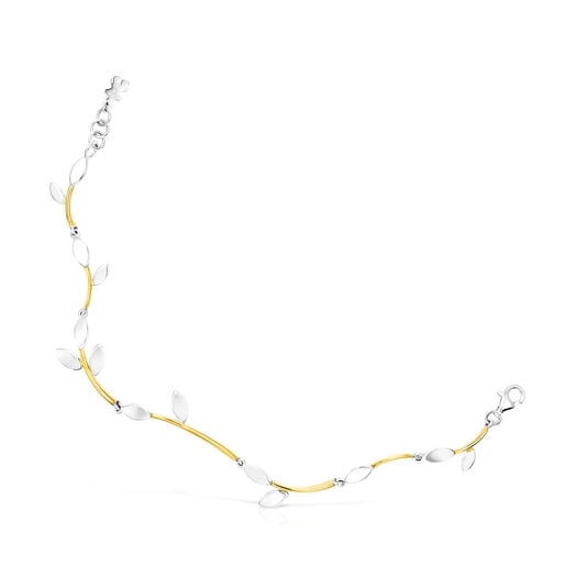 Silver Vermeil and Silver Real Mix Leaf Bracelet