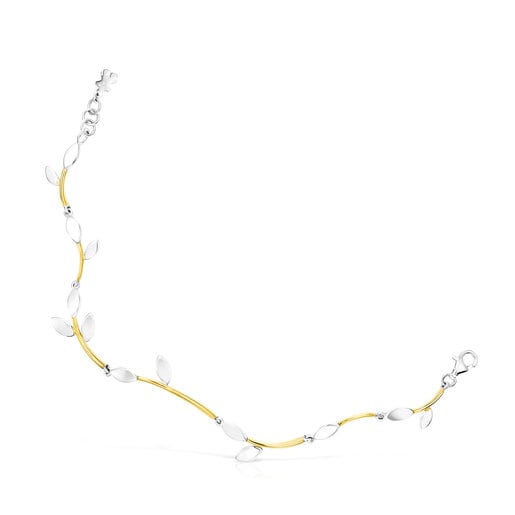 Bracelet Real Mix Leaf en Or Vermeil et Argent