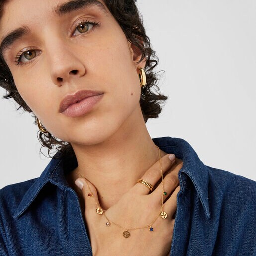 Collar medallas y gemas con baño de oro 18 kt sobre plata Tamara Falcó X TOUS