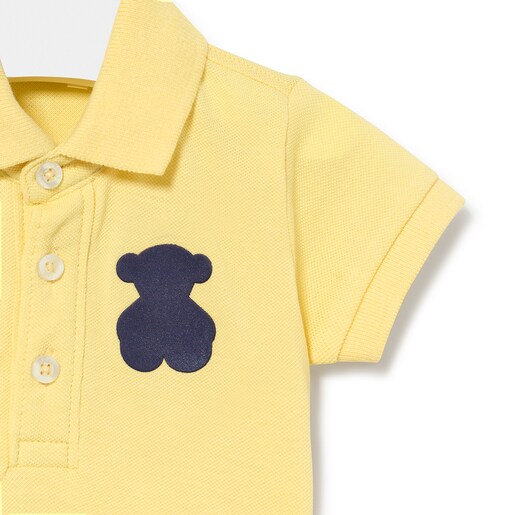 Boys Casual pique fabric polo shirt in yellow