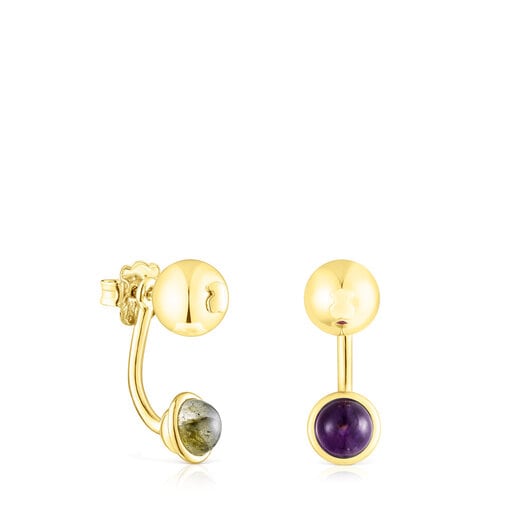 Silver vermeil Plump Earrings with gemstones