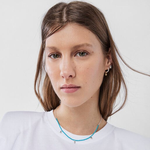 שרשרת TOUS Joy Bits מכסף עם אבן קלציט צבועה