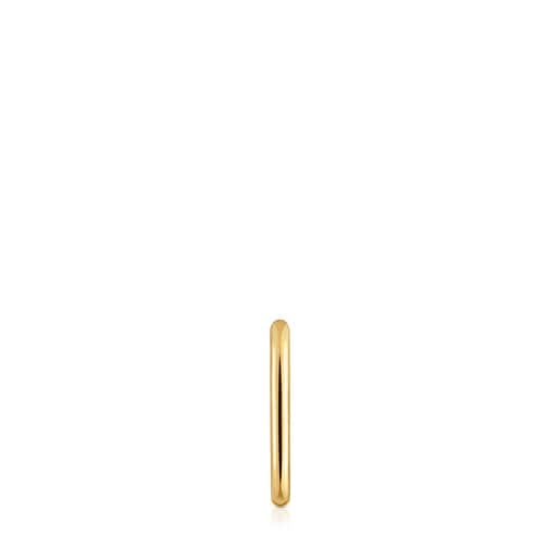 Pendiente individual de aro oval con baño de oro 18 kt sobre plata 17 mm Basics