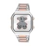 Reloj digital con brazalete de acero SS y acero IPRG rosado D-BEAR