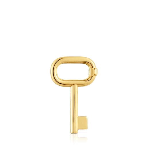 قلادة من الفضة المطلية بالذهب عيار 18 قيراطًا مُرصّعة بحلية مفتاح مقاس 23 مم من تشكيلة TOUS Unlock