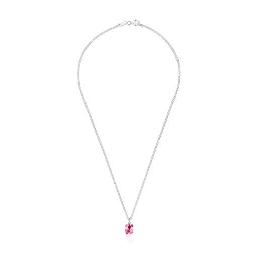 Collar corto de plata y rubí creado en laboratorio Icon Color LGG