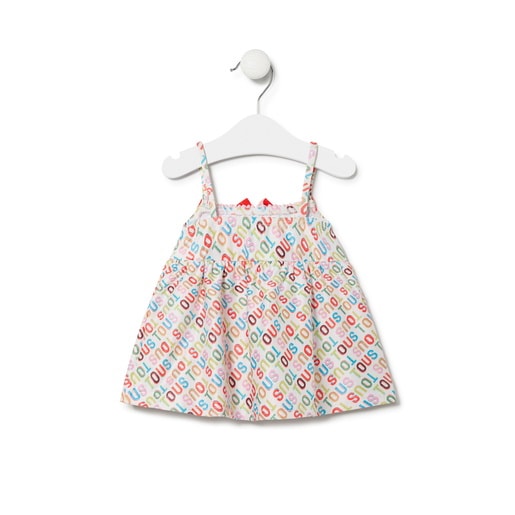 Vestido de tirantes de niña Logo multicolor