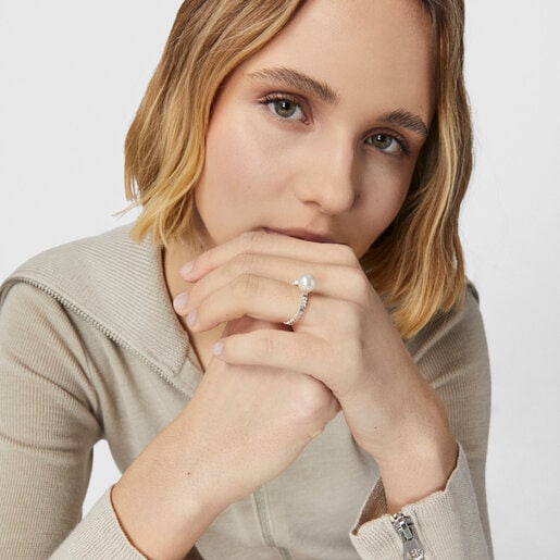 リング STRAIGHT パール・シルバー 12号