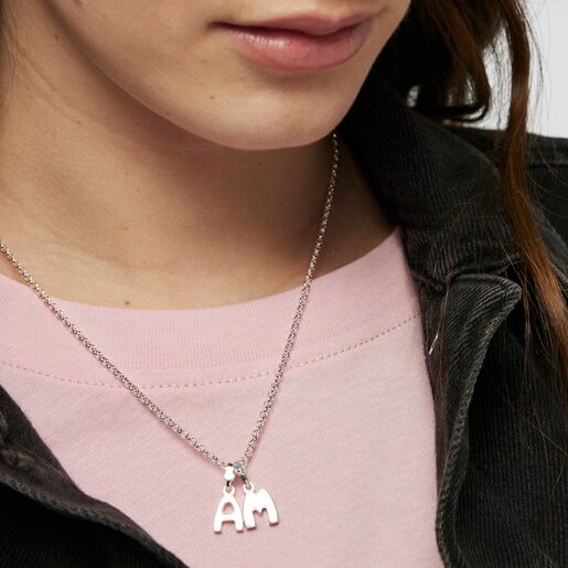 Alphabet letter M pendant in silver TOUS