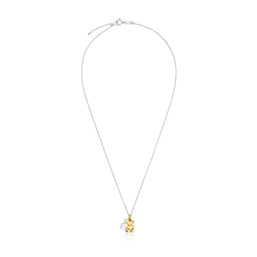 Collier bicolore avec double ourson Bold Bear