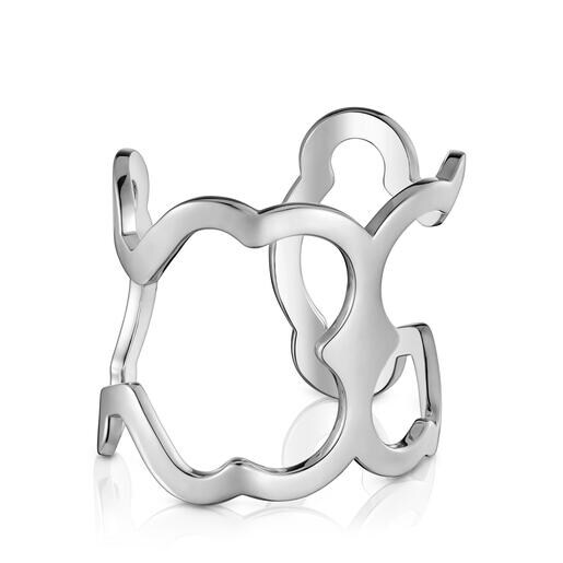 Pulsera esclava xl de acero con silueta oso Carrusel