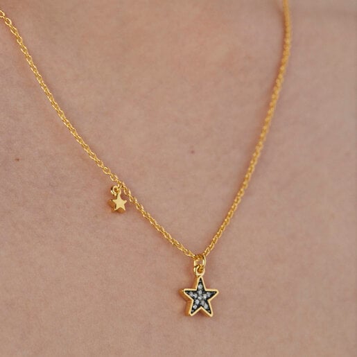 Silver Vermeil Nocturne Necklace with Diamond star | TOUS