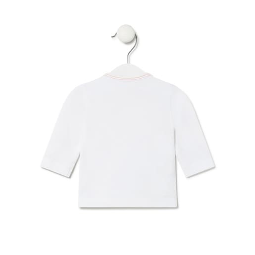 Wrap-over baby t-shirt in plain white