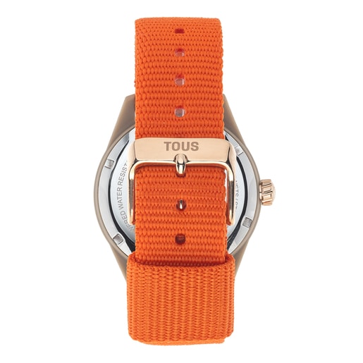 Montre analogique solaire orange Vibrant Sun