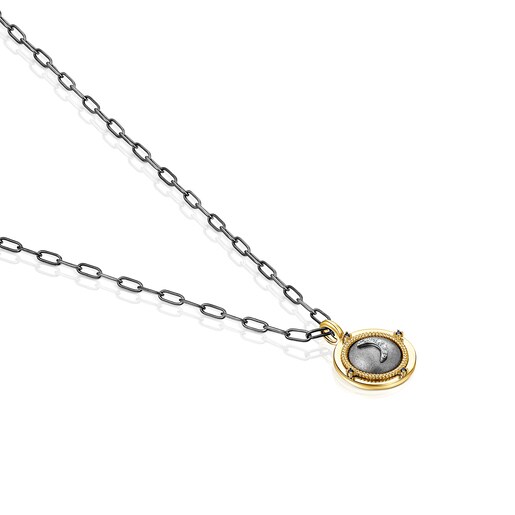 Collar de plata dark silver y diamantes Magic Nature