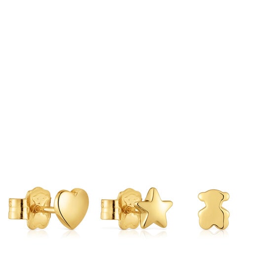 18kt gold plating over silver bear Earrings with diamonds TOUS 1950