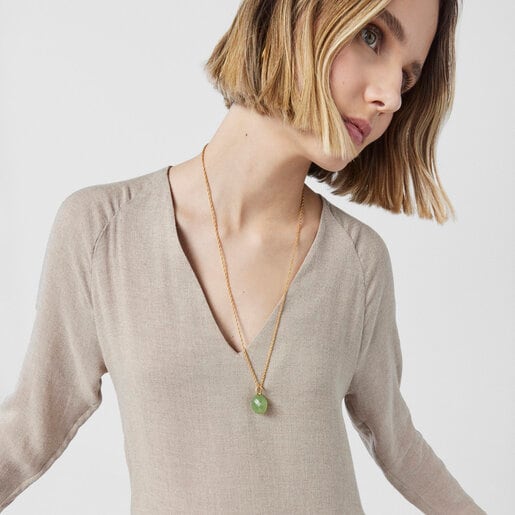 Silver vermeil Hav Pendant with chrysoprase