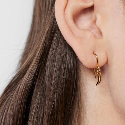 Gold TOUS Good Vibes cornucopia Earrings