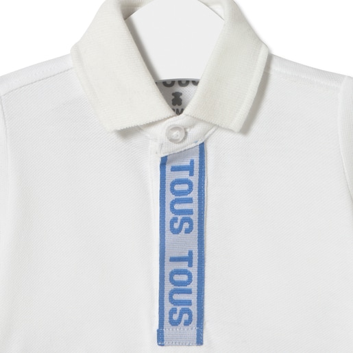 Piqué polo t-shirt in Casual white