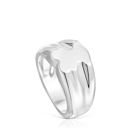 Anello a sigillo con orsetto in argento di 10 mm Sweet Dolls