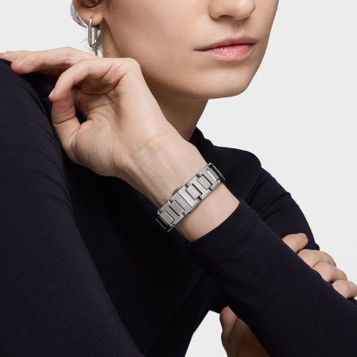 Analog watch with steel bracelet and mother-of-pearl face Karat