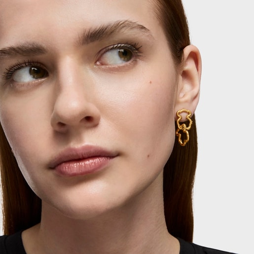 Gold Hold Bear Earrings