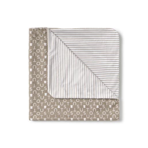 Short-pile fleece baby blanket in Soft beige