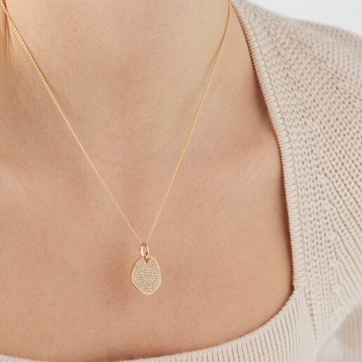 Dije grande Nenufar de oro y diamantes