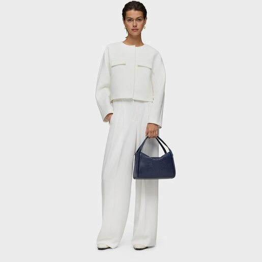 Navy blue leather TOUS Miranda City bag