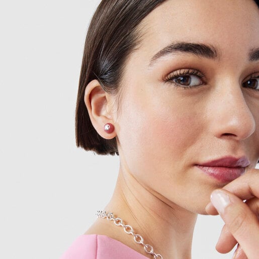 Aretes de cristal de Murano rosa TOUS Icon Glass