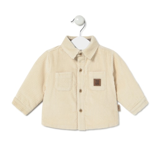 Corduroy shirt in Brown ecru