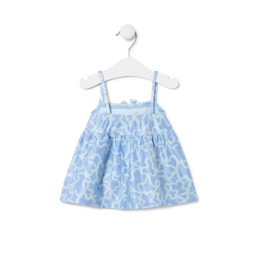 Vestido de alças de menina Kaos azul