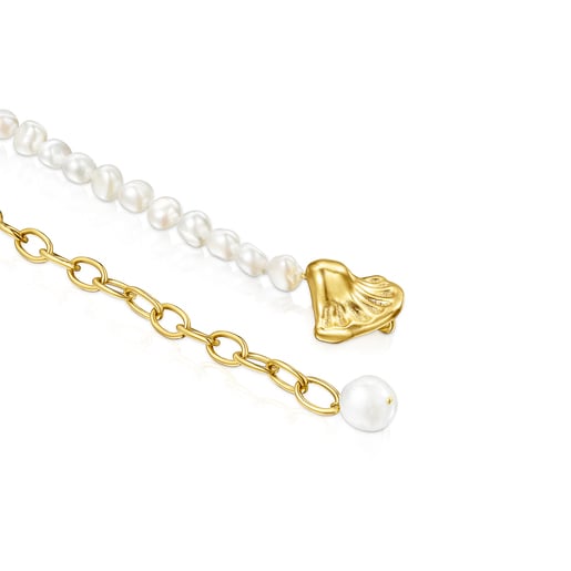Bracelet Oceaan coquillage en argent vermeil et perles