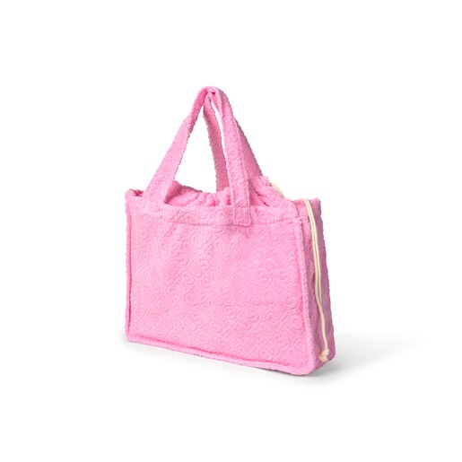 Terry cloth bag in Logo pink