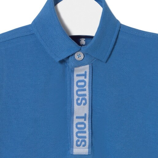 Piqué polo t-shirt in Casual blue