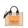 Medium beige and mustard-colored Amaya Kaos Icon Shopping bag