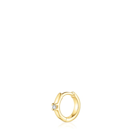 Boucle d’oreille anneau TOUS Basics en or, saphirs bleu et diamant